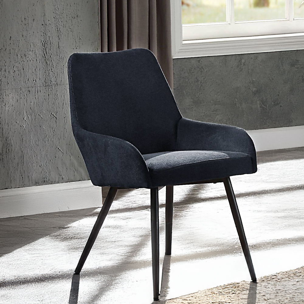 Zudora - Side Chair (Set of 2) - Black Linen - Urban Living Furniture (Los Angeles, CA)