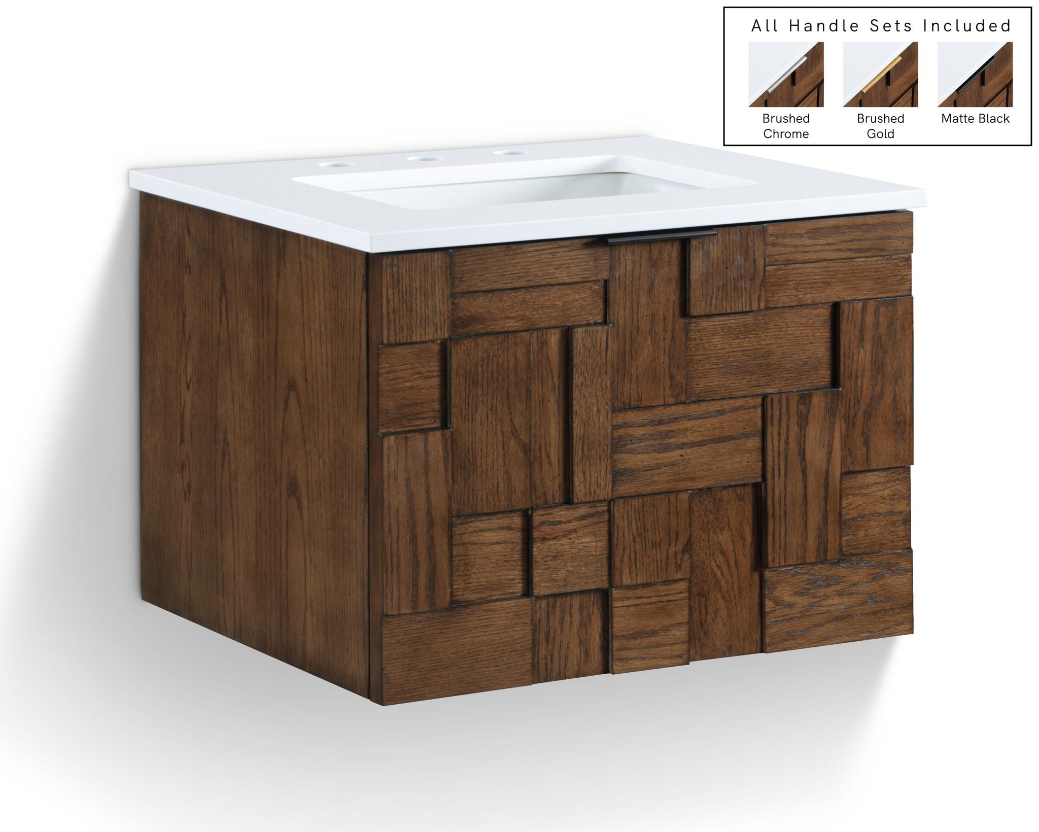 Leonardo - Engineered Stone And Solid Wood 24" Wall Mounted Bathroom Vanity - Urban Living Furniture (Los Angeles, CA)