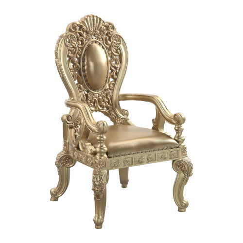 Seville - Arm Chair (Set of 2) - Synthetic Leather & Gold - Urban Living Furniture (Los Angeles, CA)