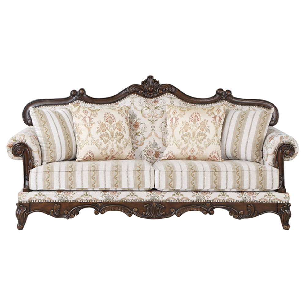 Nayla - Sofa With 4 Pillows - Pattern Fabric & Cherry - Urban Living Furniture (Los Angeles, CA)