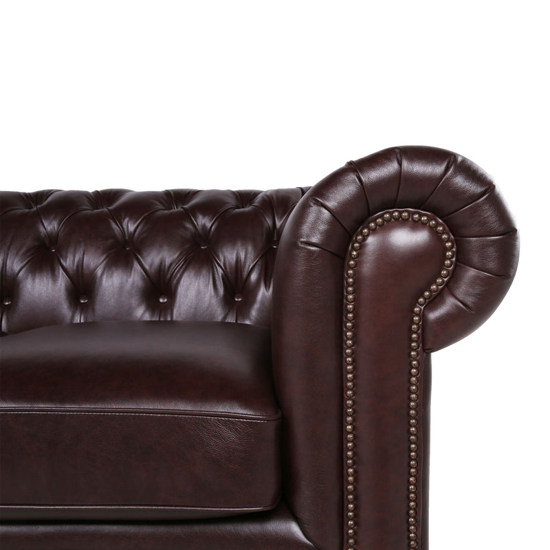 Traditional Tufted Leather Chesterfield Nailhead Sofa - Urban Living Furniture (Los Angeles, CA)