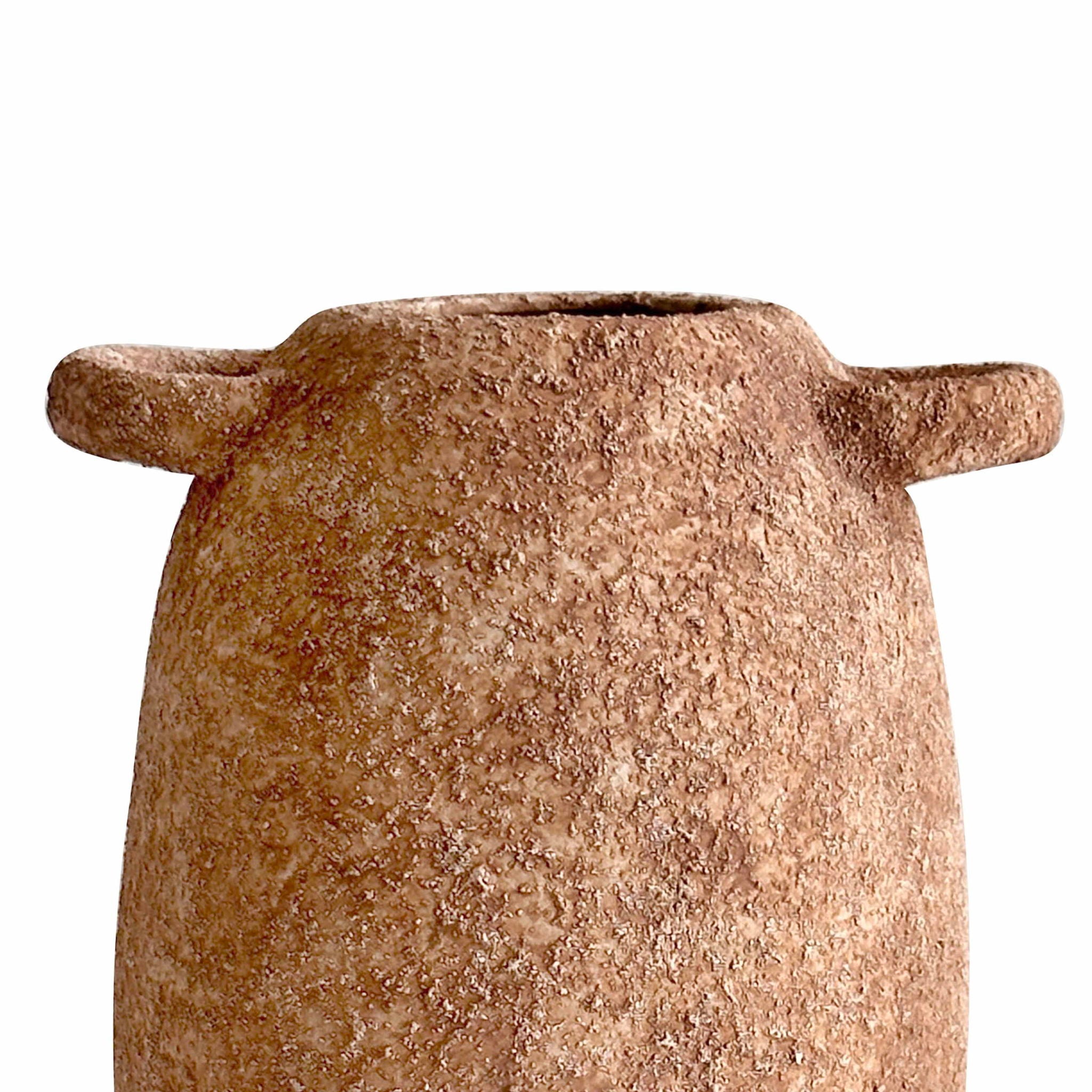 Earthenware - Narrow Vase - Light Brown