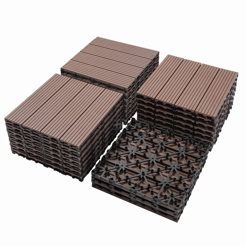 Wood Plastic Composite Deck Tiles, Sustainable Composite Decking Resist Rust, Water, Weather, Easy To Diy & Maintain