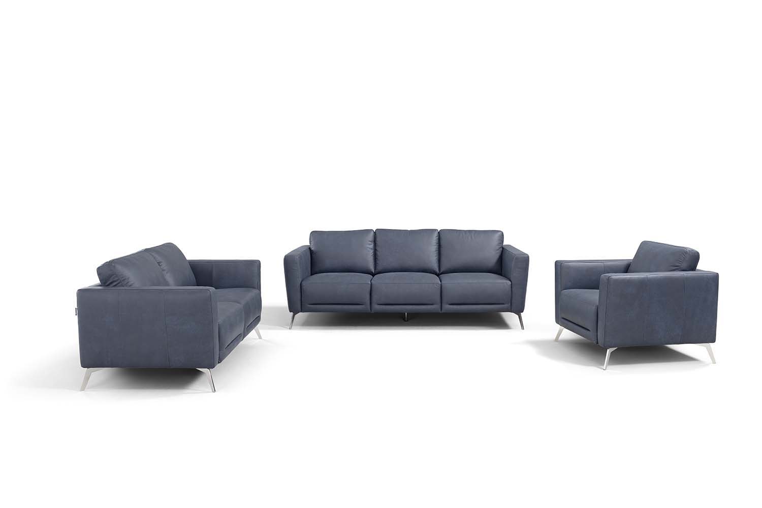 Astonic - Chair - Blue Leather - Urban Living Furniture (Los Angeles, CA)