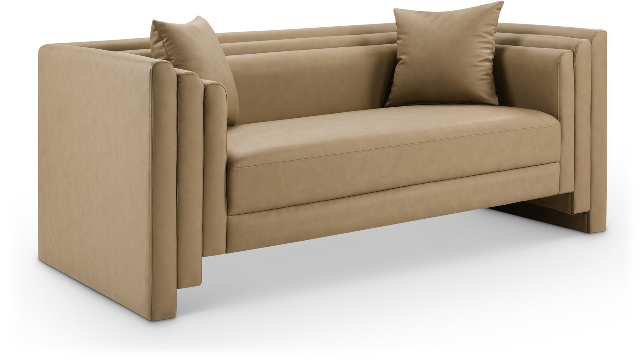 Everett - Vegan Leather 67" Upholstered Loveseat - Tan - Urban Living Furniture (Los Angeles, CA)