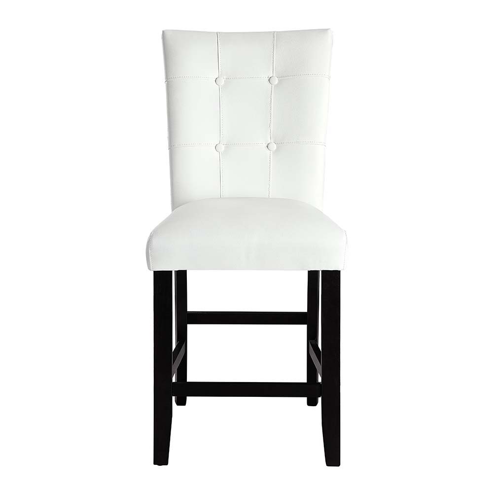 Hussein - Counter Height Chair (Set of 2) - White Synthetic Leather & Black - Urban Living Furniture (Los Angeles, CA)