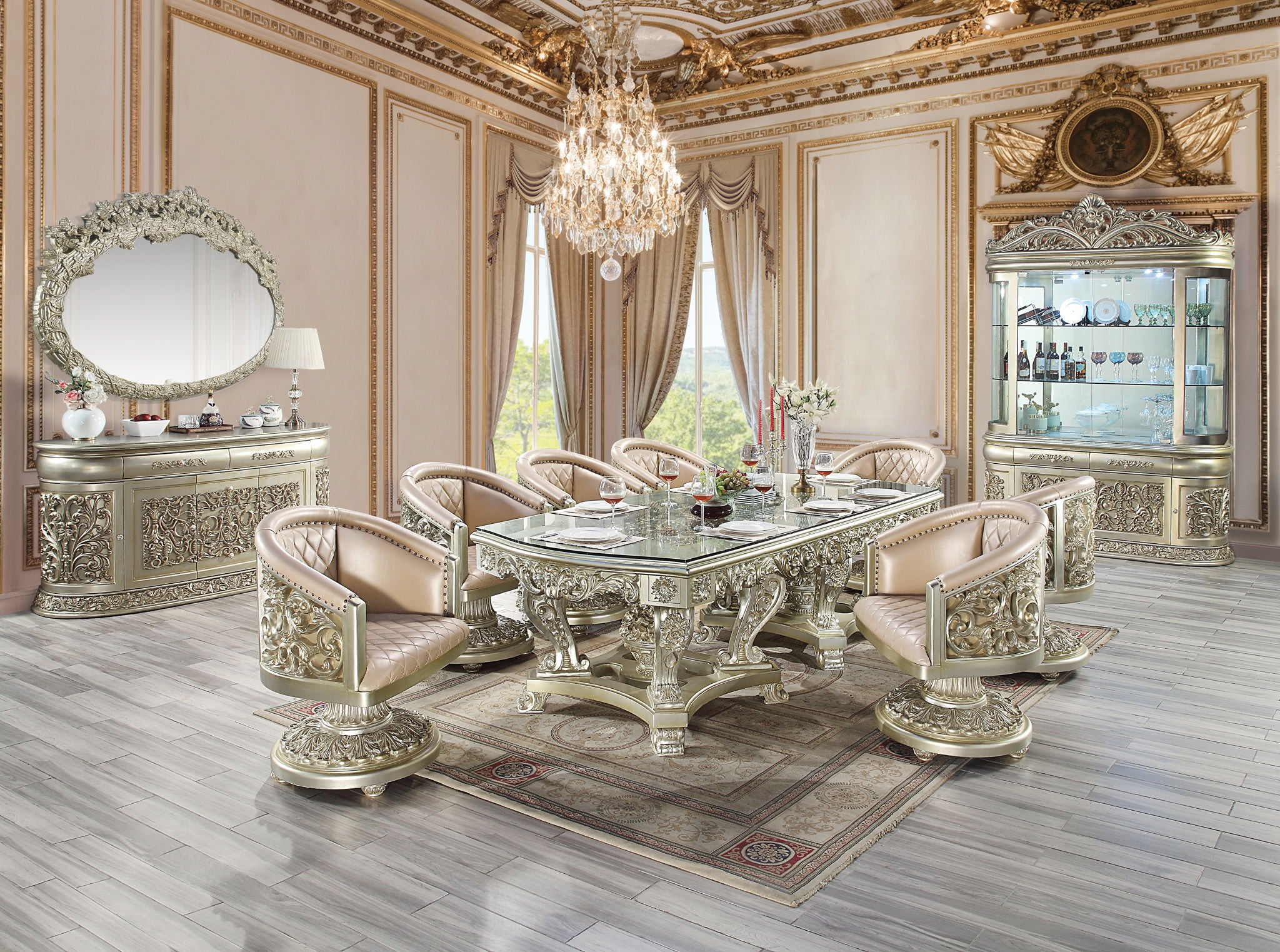 Sorina - Mirror - Antique Gold Finish - 57" - Urban Living Furniture (Los Angeles, CA)
