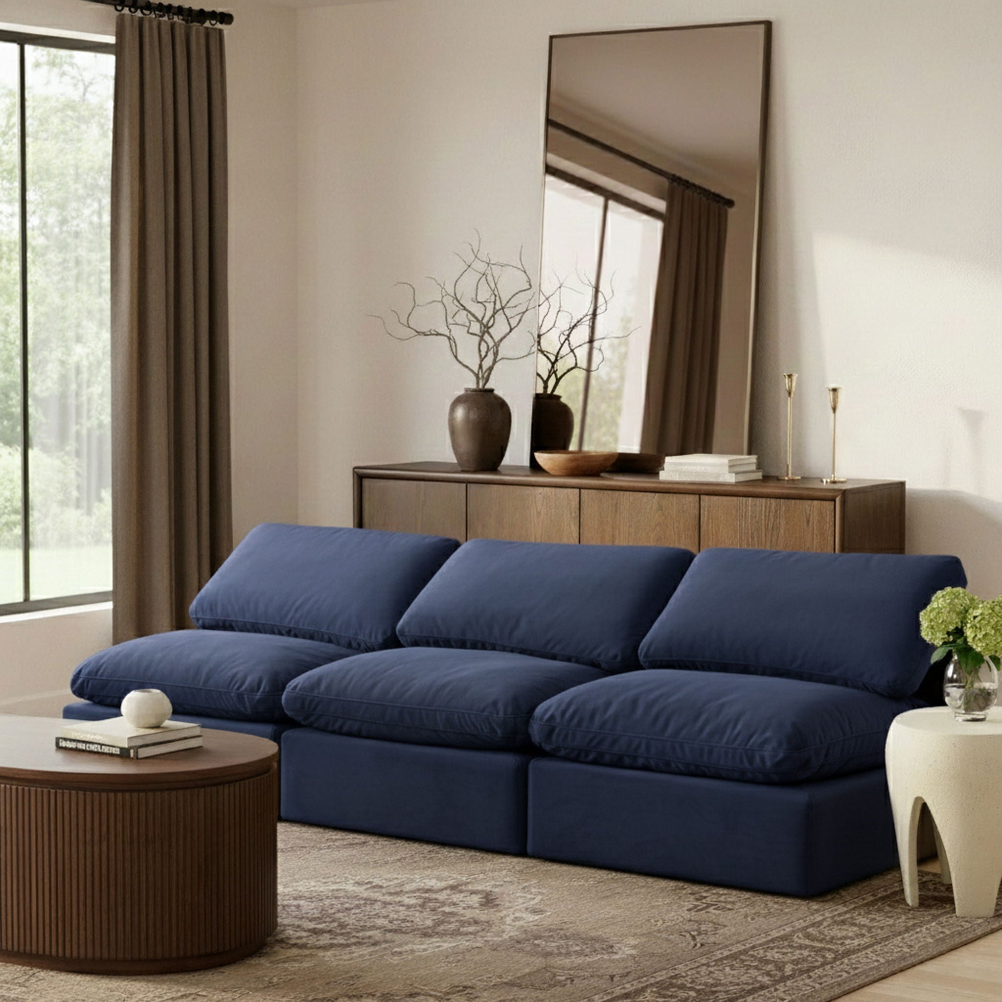 Indulge - Velvet 3 Seat Modular Armless Sofa - Urban Living Furniture (Los Angeles, CA)