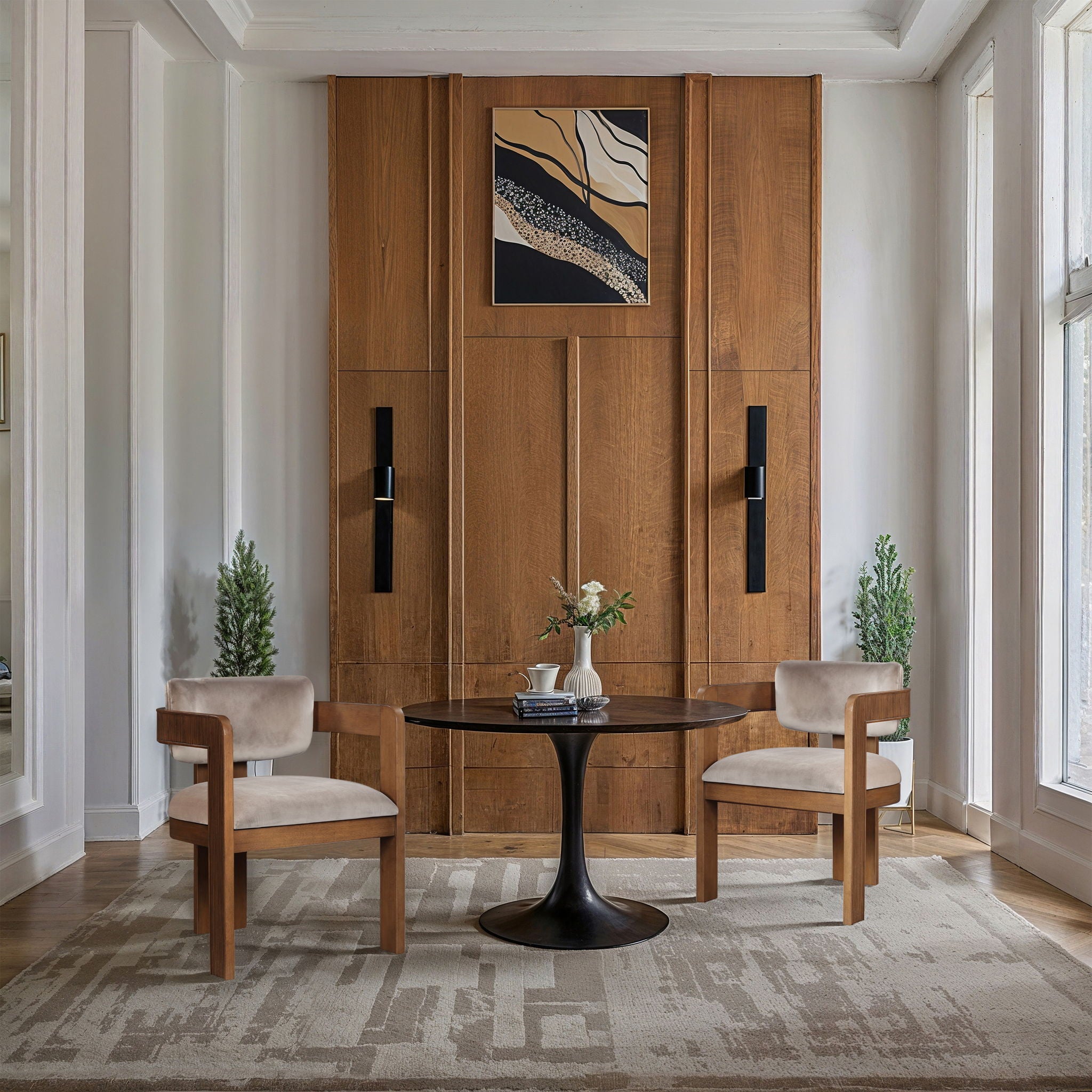 Sacha - Velvet Dining Chair With Brown Base (Set of 2) - Urban Living Furniture (Los Angeles, CA)