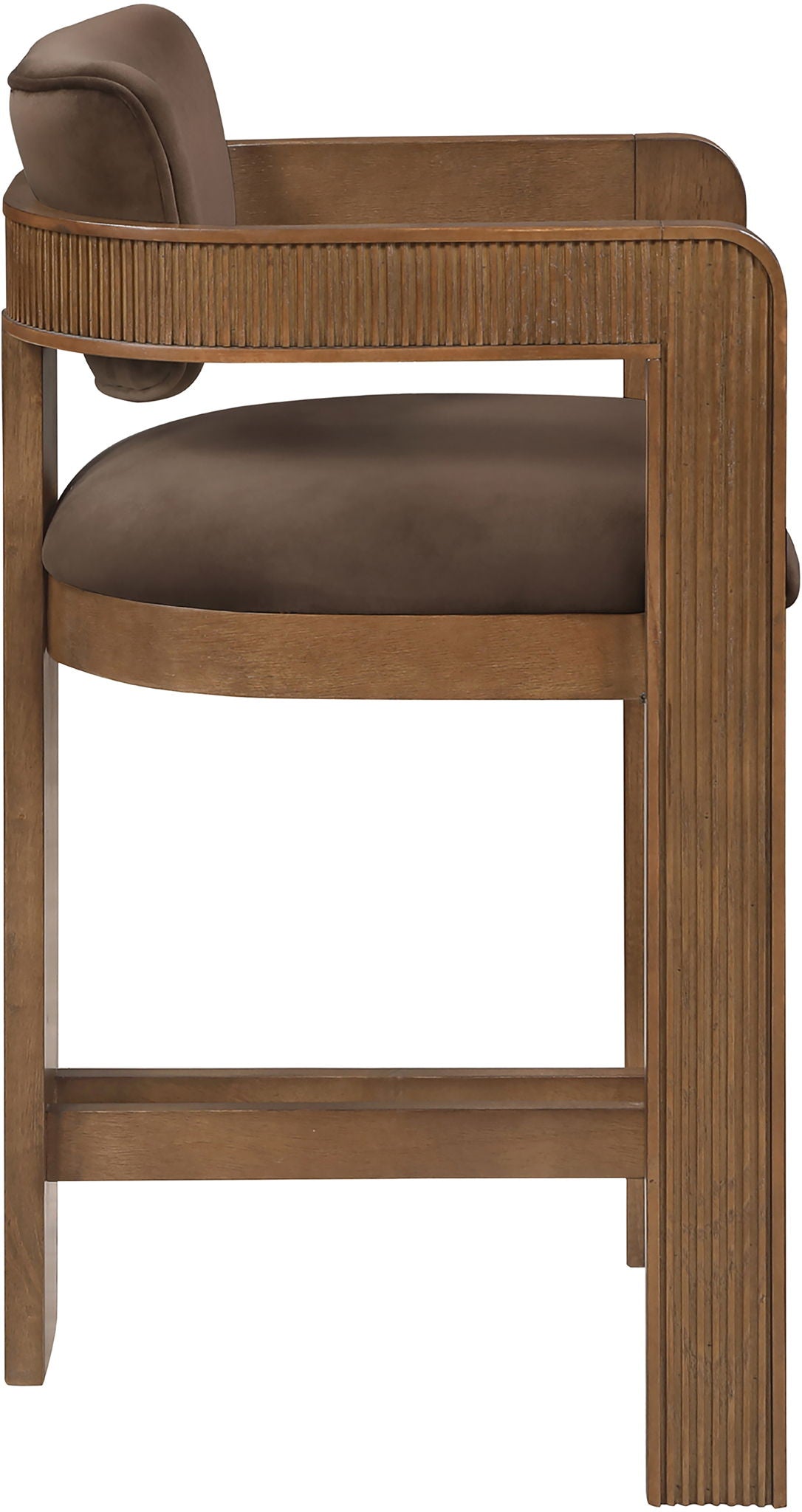 Sacha - Velvet Stool With Brown Base - Urban Living Furniture (Los Angeles, CA)