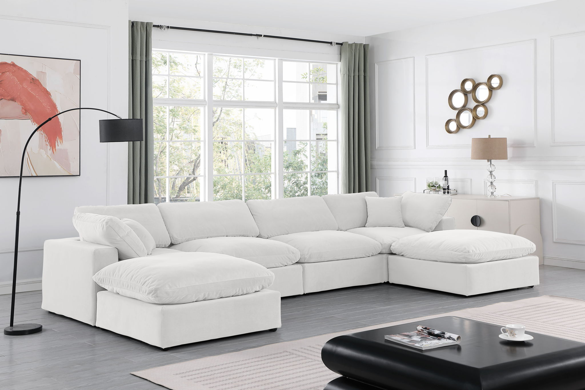 Comfy - 6 Piece Velvet Modular Double Chaise Sectional - Urban Living Furniture (Los Angeles, CA)