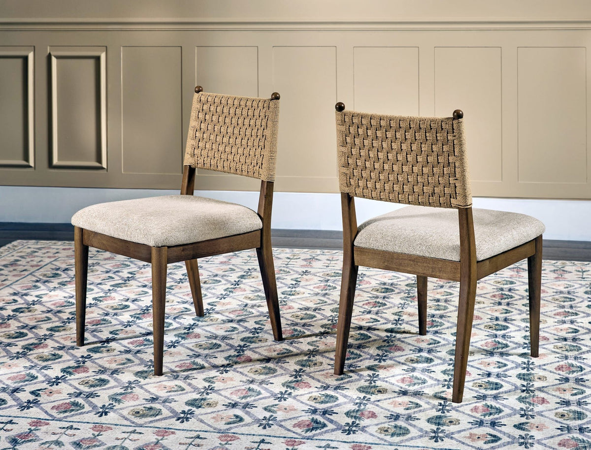 Langley - Weaven Back Chair (Set of 2) - Beige / Cabin Glow