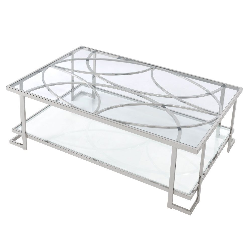Kalan - Coffee Table - Glass & Silver - Urban Living Furniture (Los Angeles, CA)