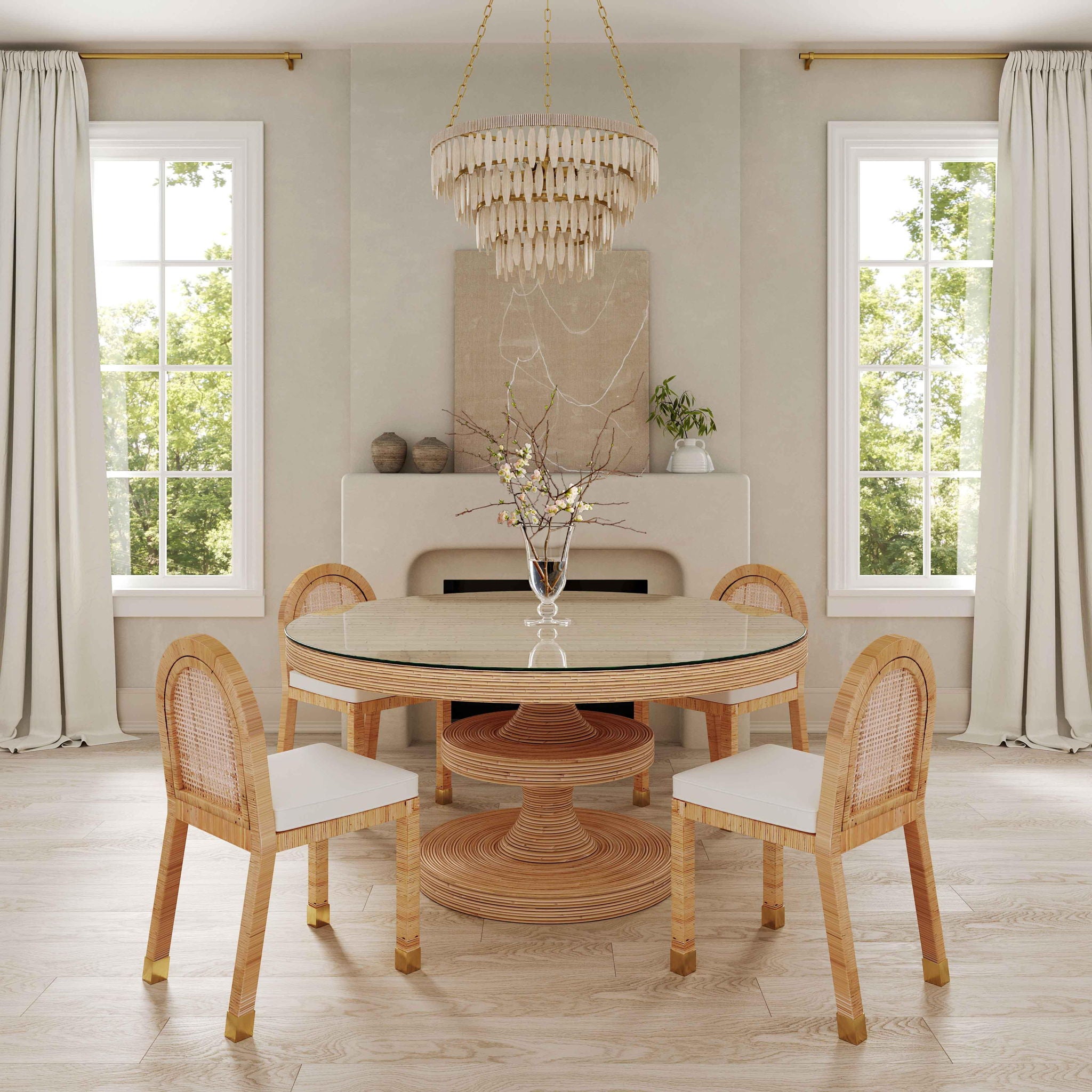 Amara - Rattan Arched Back Dining Chair - Natural - Urban Living Furniture (Los Angeles, CA)
