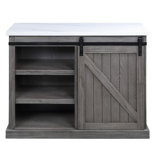Gauri - Kitchen Island - Marble Top Top & Gray Oak - Urban Living Furniture (Los Angeles, CA)