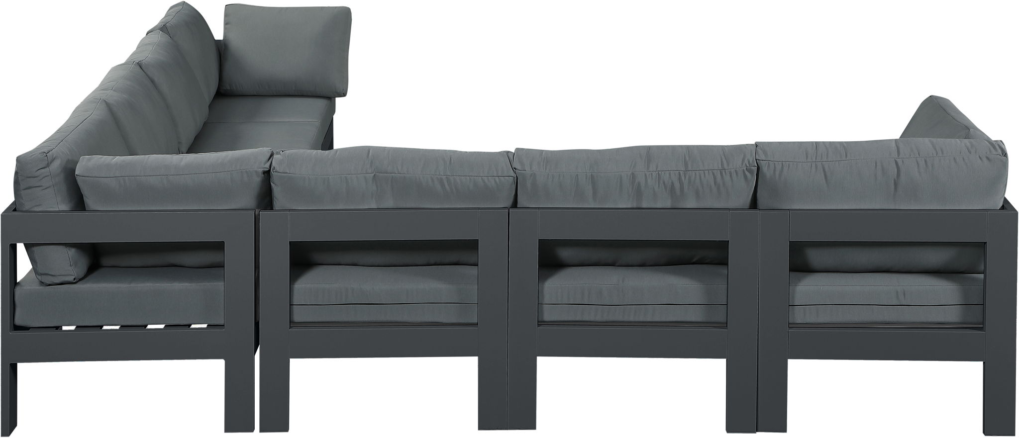 Nizuc - Outdoor Patio 7 Piece Modular Sectional With Gray Frame - Urban Living Furniture (Los Angeles, CA)