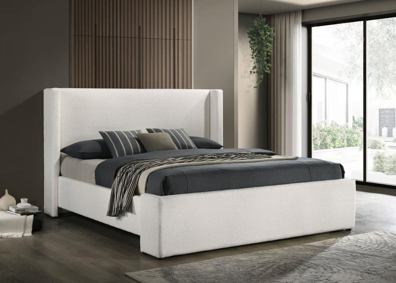 Alamosa - Boucle Upholstered Wingback Bed