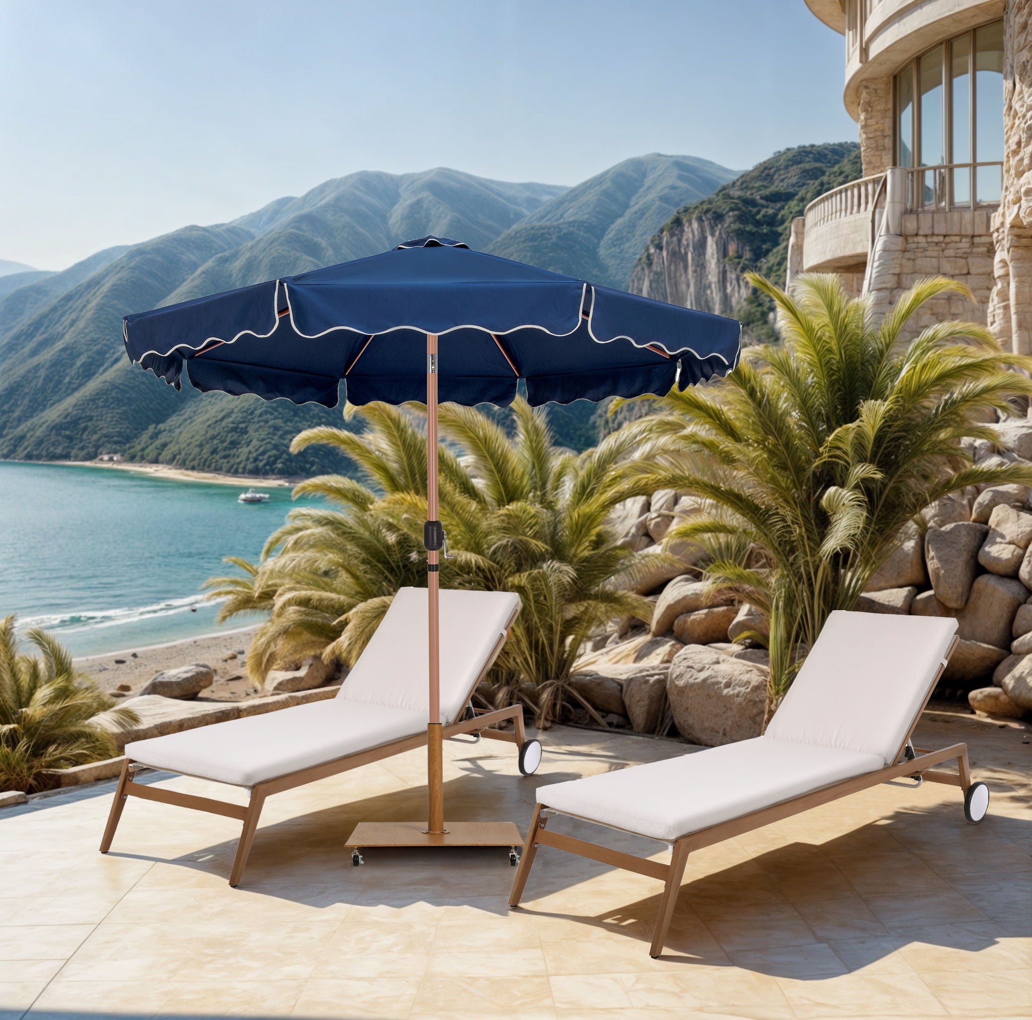 Amalfi - Patio Umbrella - Light Brown Pole - Urban Living Furniture (Los Angeles, CA)