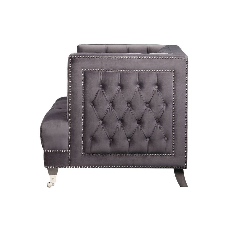 Hegio - Chair - Gray Velvet - Urban Living Furniture (Los Angeles, CA)