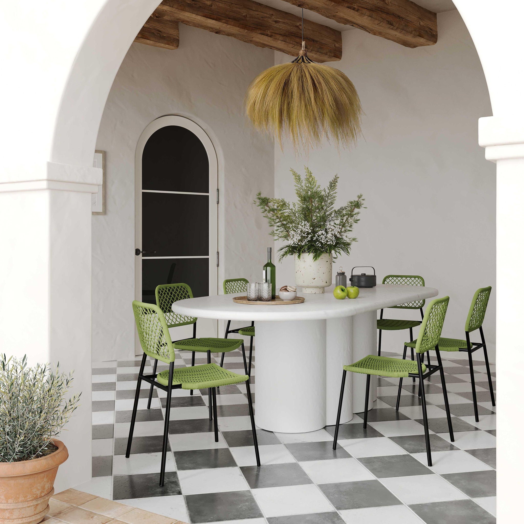 Elika - Faux Plaster Oval Dining Table - Urban Living Furniture (Los Angeles, CA)