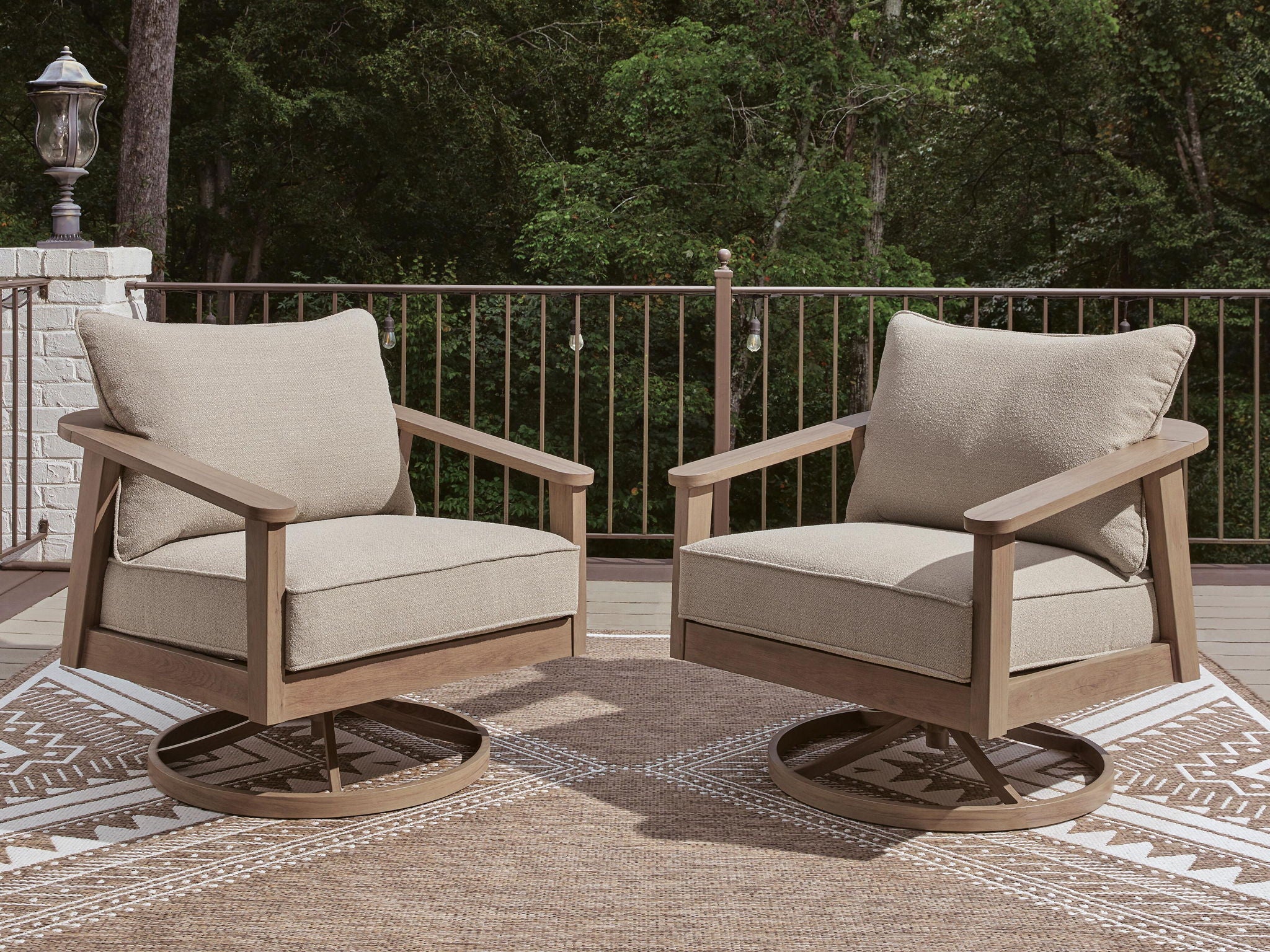 Harmony Headlands - Swivel Lounge With Cushion - Natural / Gray - Urban Living Furniture (Los Angeles, CA)