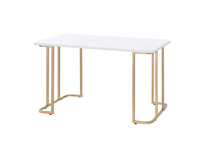 Estie - Vanity Desk - White & Gold Finish - Urban Living Furniture (Los Angeles, CA)