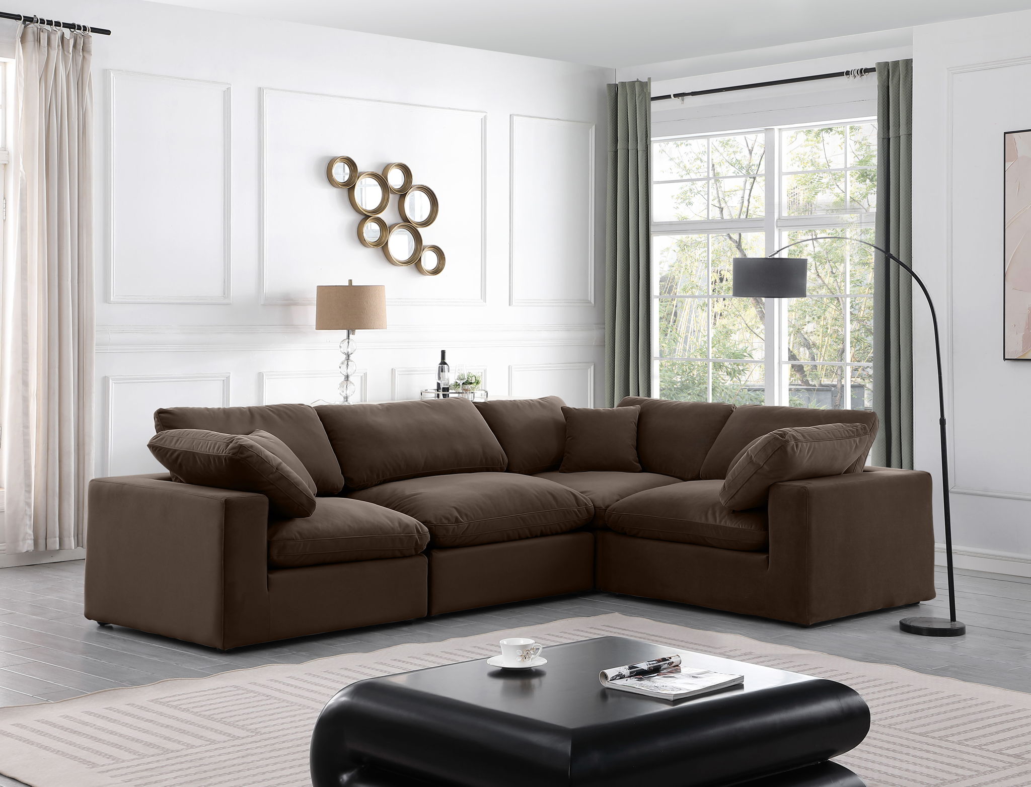 Comfy - 4 Piece Velvet Modular Sectional - Urban Living Furniture (Los Angeles, CA)