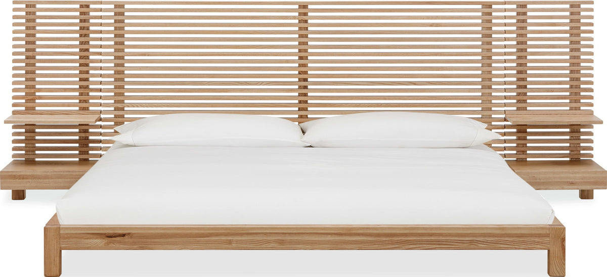 Tanner - Solid Ash Wall Bed With Integrated Nightstands