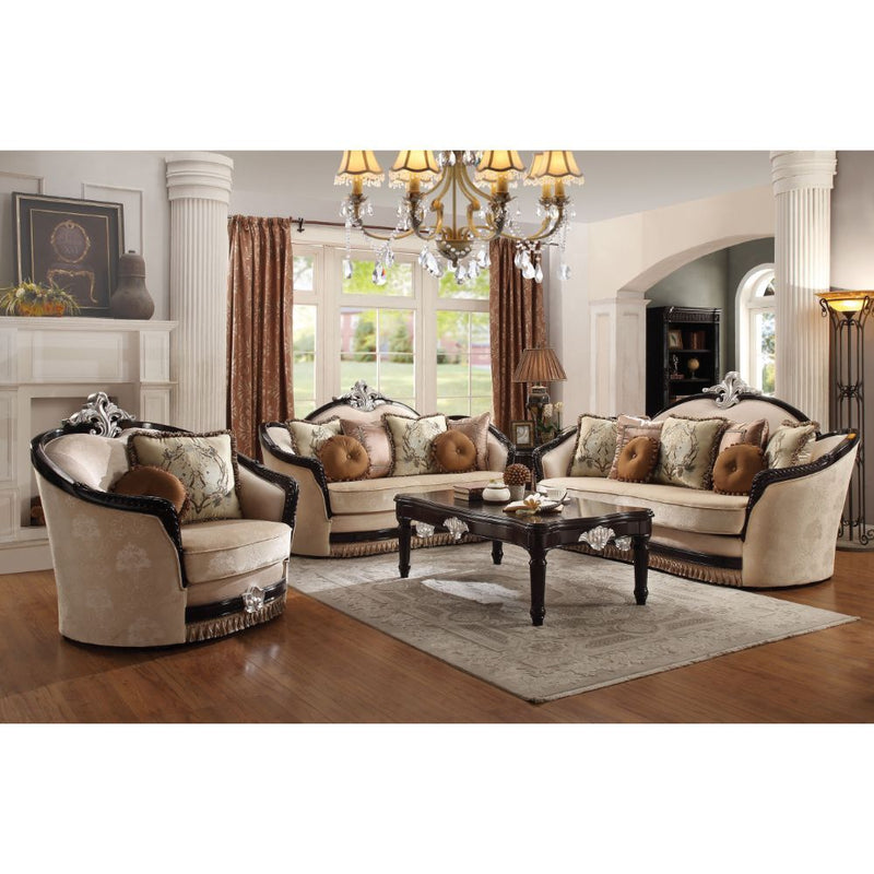 Ernestine - Loveseat - Tan Fabric & Black - Urban Living Furniture (Los Angeles, CA)