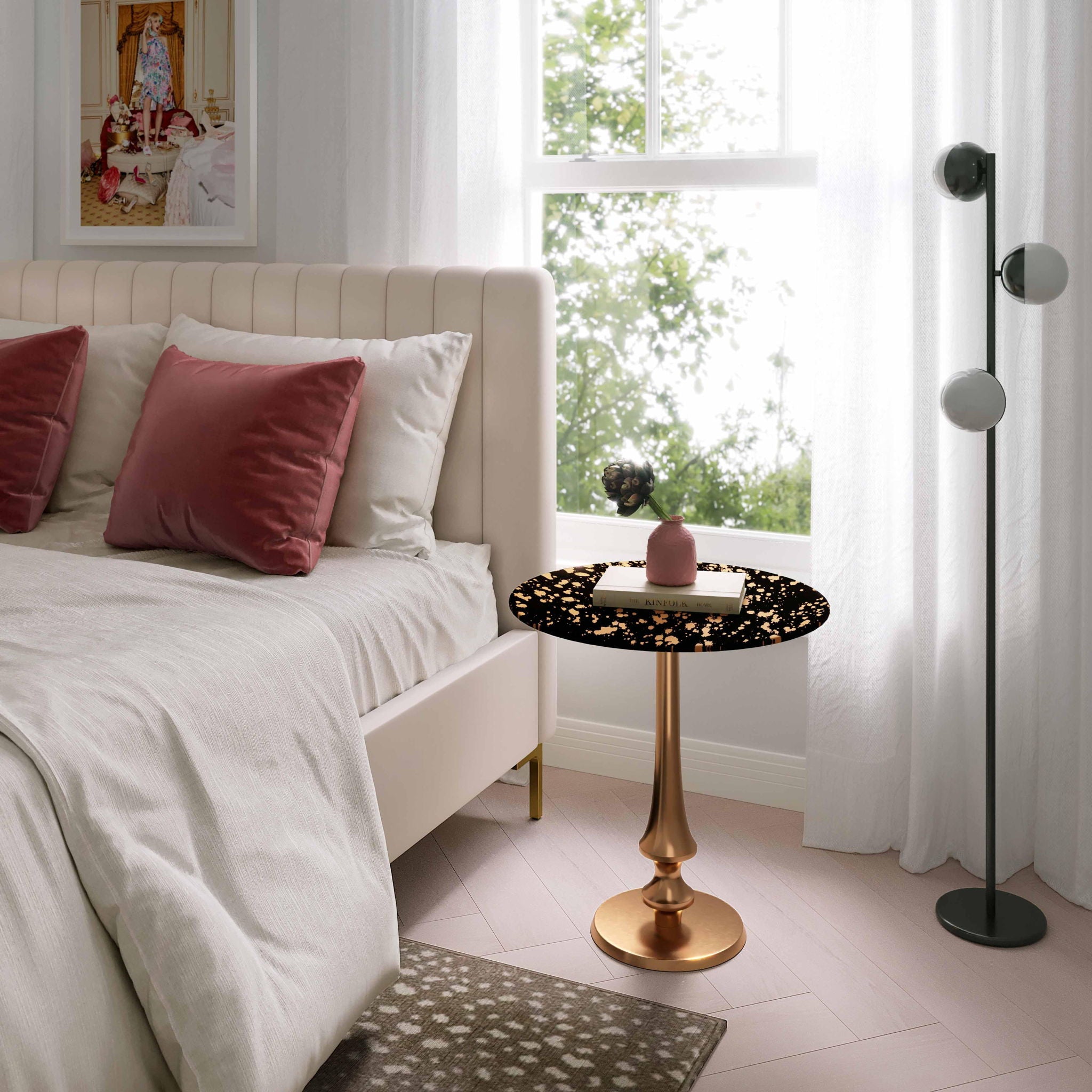 Gold Goathide - Side Table - Black - Urban Living Furniture (Los Angeles, CA)