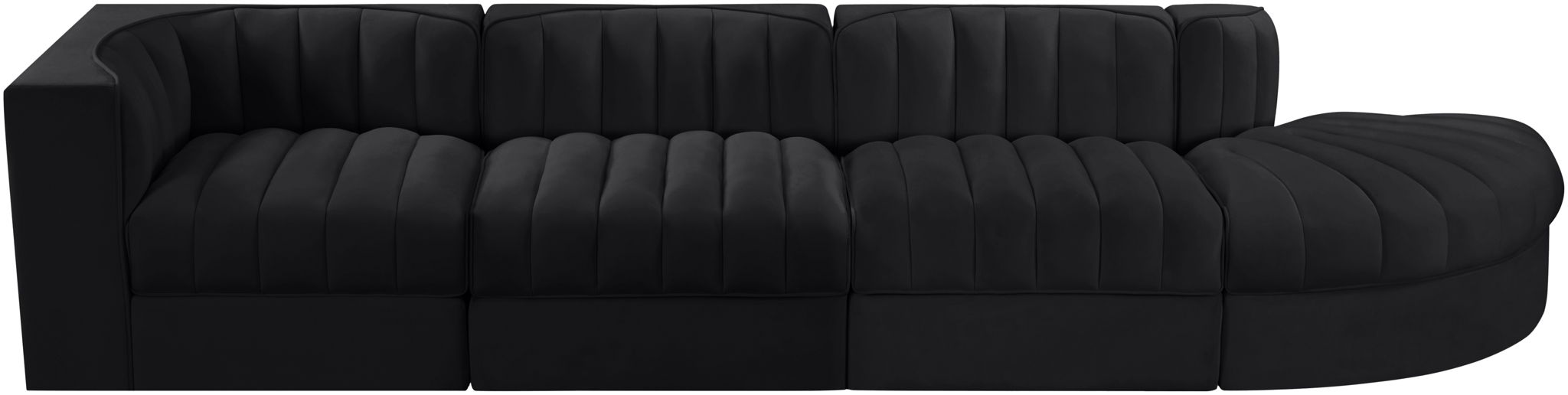 Rummi - Velvet Performance Fabric Upholstered 4 Piece Modular Sectional With Reverse Corner Chair - Urban Living Furniture (Los Angeles, CA)