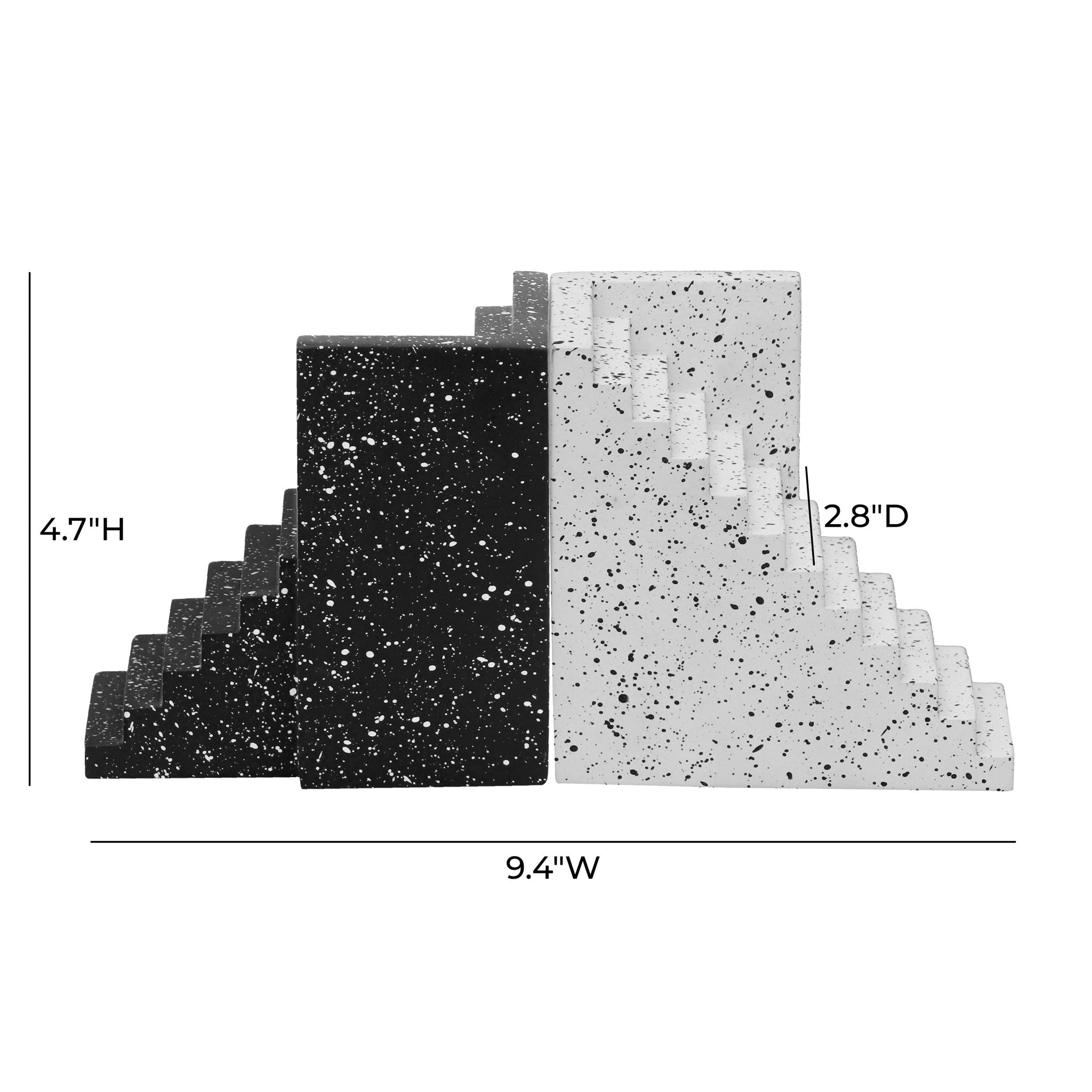 Gabby - Stairway Bookends - Speckled Black And White - Urban Living Furniture (Los Angeles, CA)