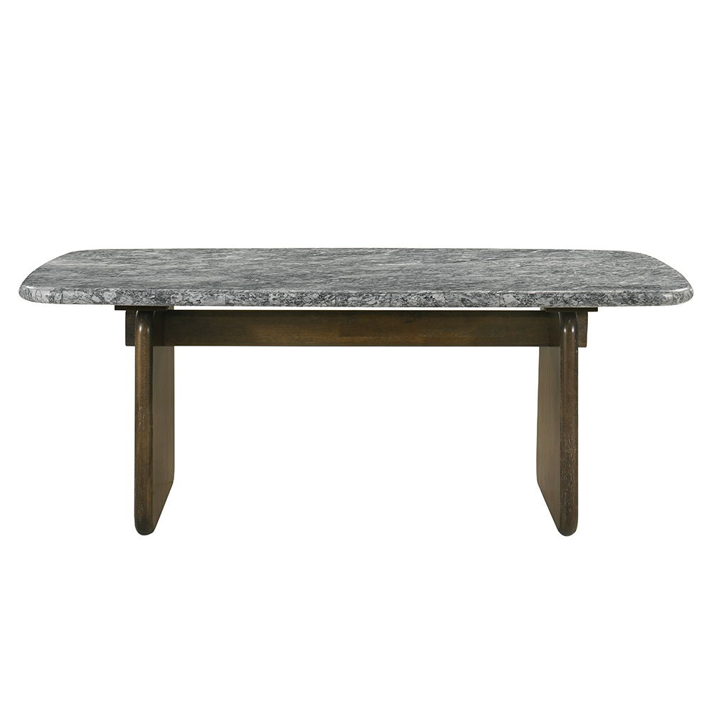 Dillon - Dining Table With Marble Top - Natural / Walnut