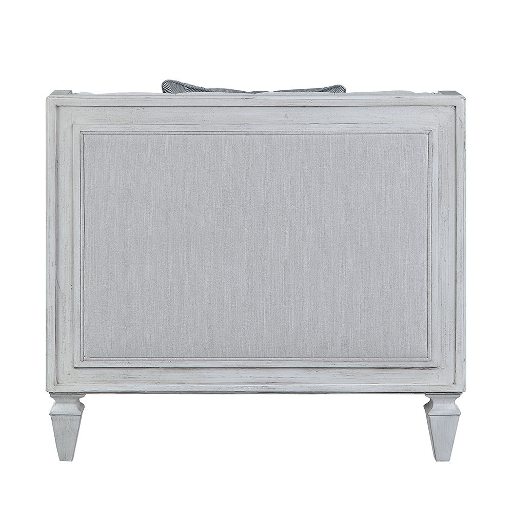 Katia - Chair With Pillow - Light Gray Linen & Weathered White - Urban Living Furniture (Los Angeles, CA)