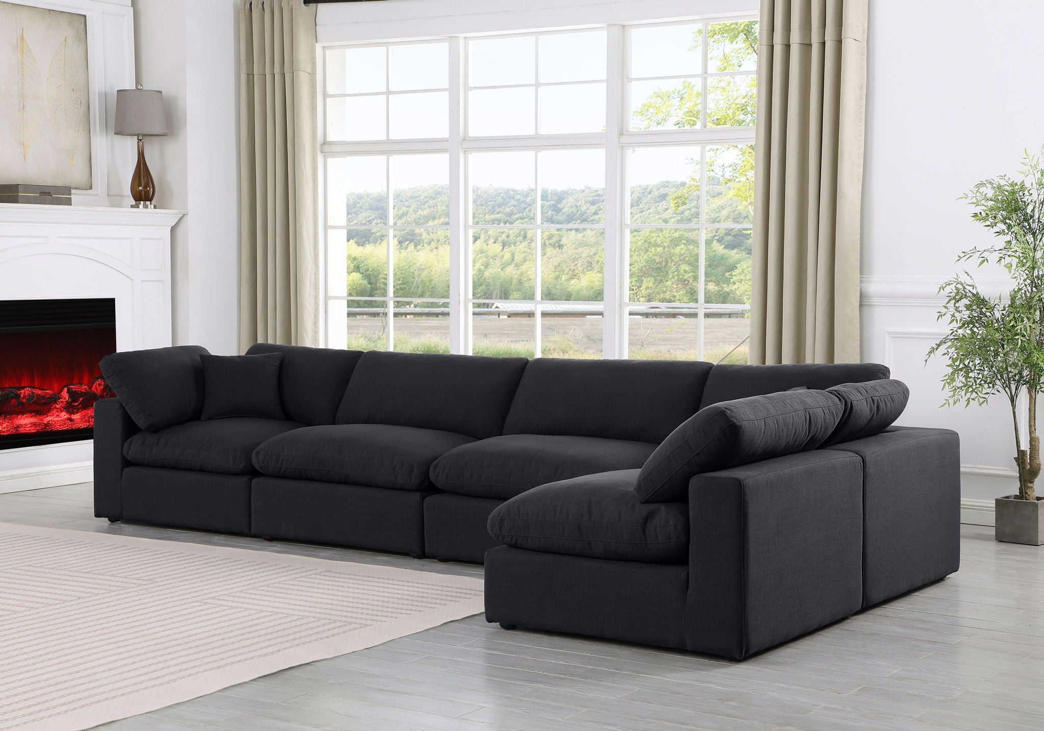 Comfy - 5 Piece Linen Modular Sectional - Urban Living Furniture (Los Angeles, CA)