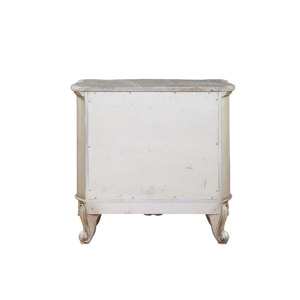 Gorsedd - Nightstand - Marble & Antique White - Urban Living Furniture (Los Angeles, CA)