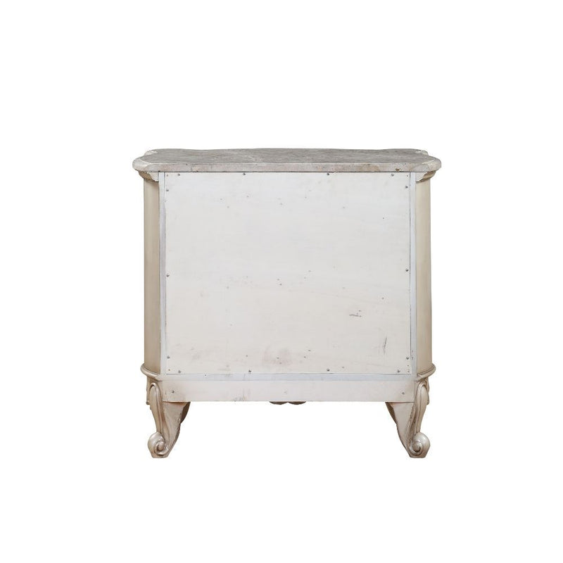 Gorsedd - Nightstand - Marble & Antique White - Urban Living Furniture (Los Angeles, CA)