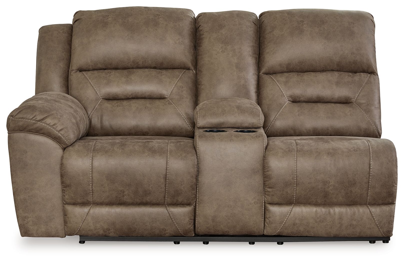 Ravenel - Laf Dbl Reclining Power Loveseat With Console - Faux Leather - Fossil - Urban Living Furniture (Los Angeles, CA)