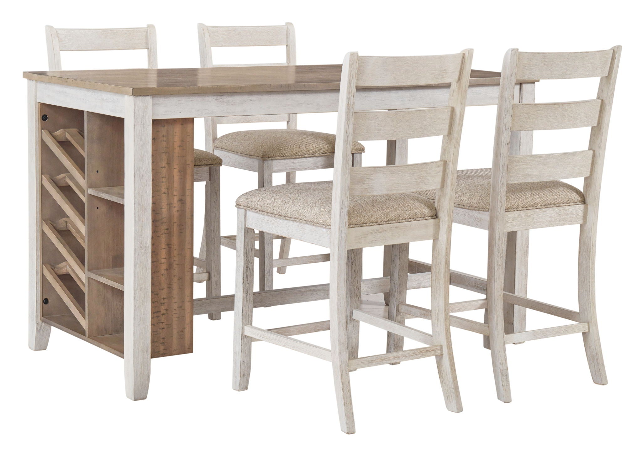 Skempton - White - Rectangular Counter Table With Storage - Urban Living Furniture (Los Angeles, CA)