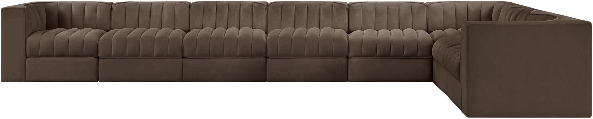 Rummi - Velvet Performance Fabric Upholstered 8 Piece Modular Sectional (With 3 Corner Chairs) - Urban Living Furniture (Los Angeles, CA)