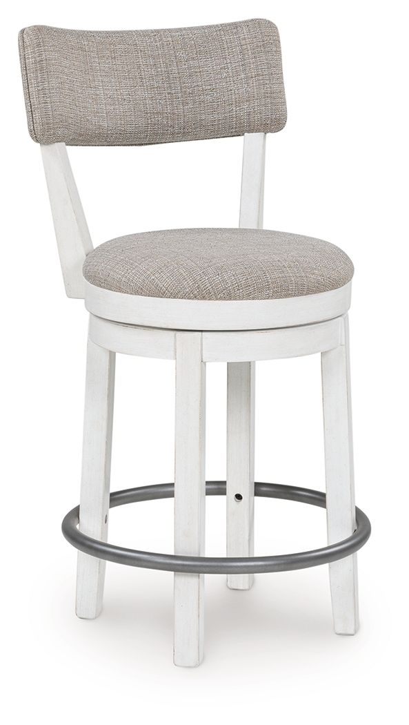Robbinsdale - Antique White - Upholstered Swivel Barstool (Set of 2) - Urban Living Furniture (Los Angeles, CA)