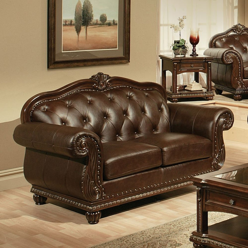 Anondale - Loveseat - Espresso Top Grain Leather Match - Urban Living Furniture (Los Angeles, CA)