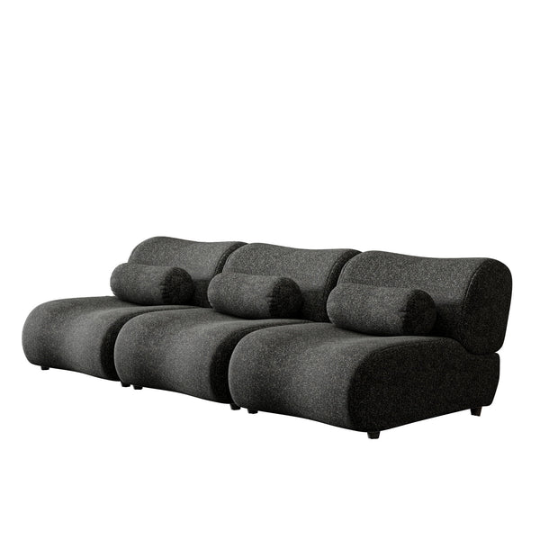 Contemporary Modular 3 Seat Sectional With Deep Seating, Soft Backrest
