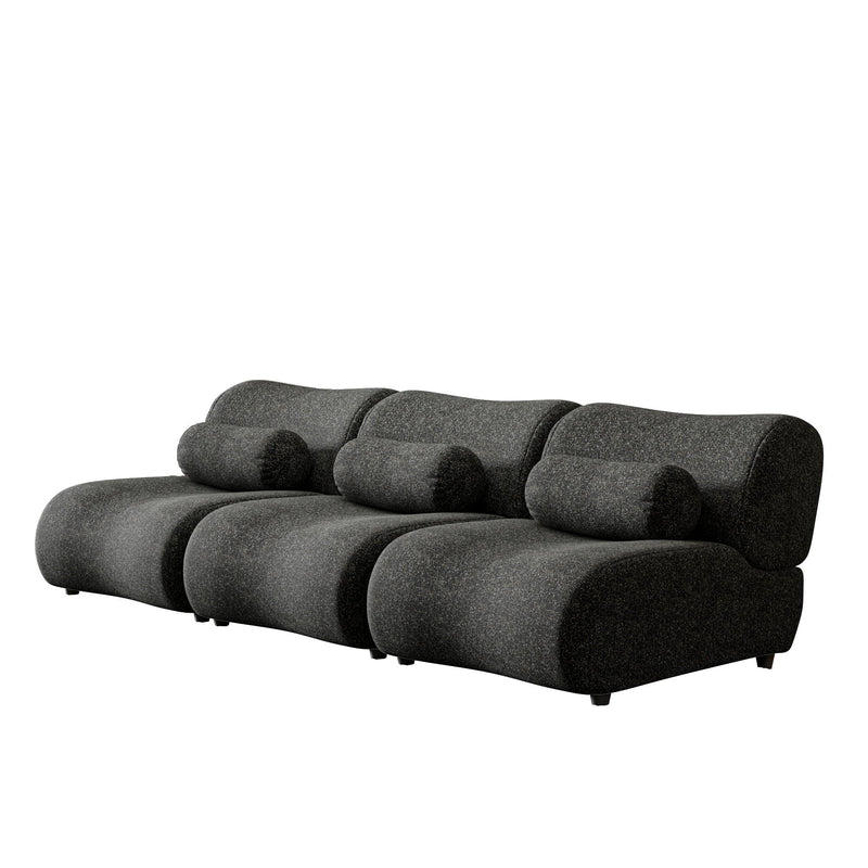 Contemporary Modular 3 Seat Sectional With Deep Seating, Soft Backrest