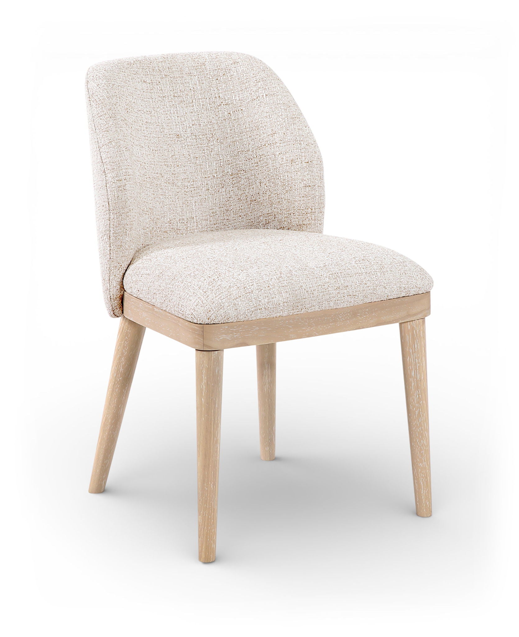 Valeo - Linen Textured Fabric Upholstered Dining Chair (Set of 2) - Painted Natural Base - Urban Living Furniture (Los Angeles, CA)