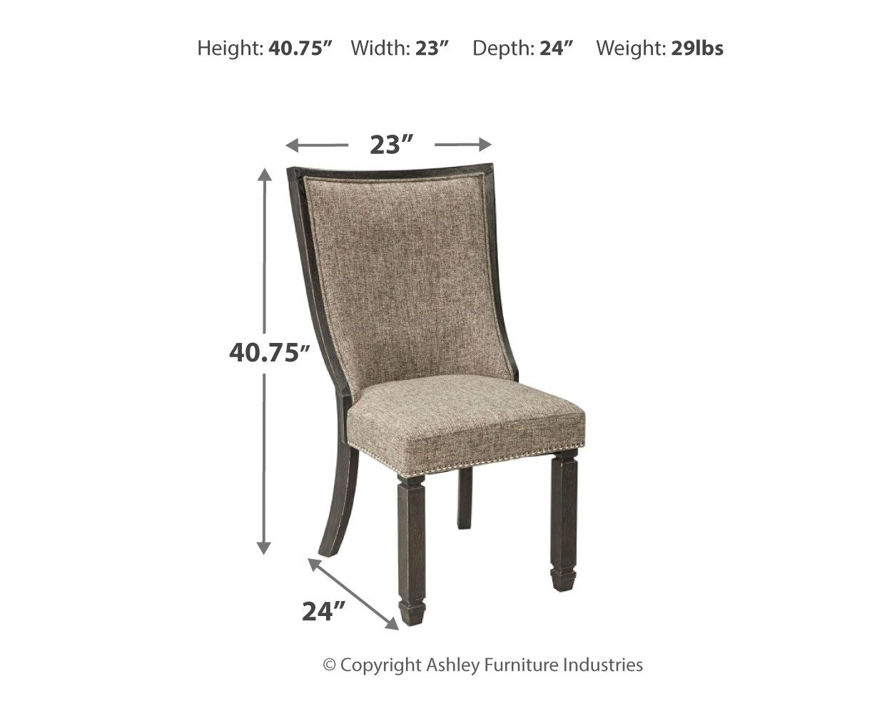 Tyler Creek - Black / Grayish Brown - Dining UPH Side Chair (Set of 2) - Framed Back - Urban Living Furniture (Los Angeles, CA)