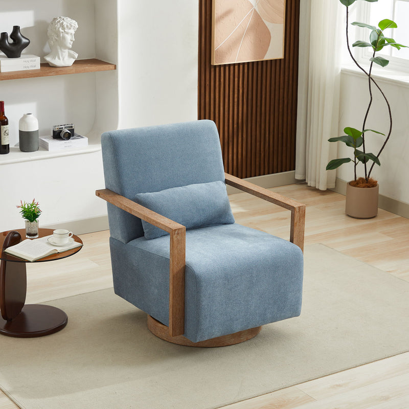 Swivel Modern Upholstered Accent Chair With Armrests