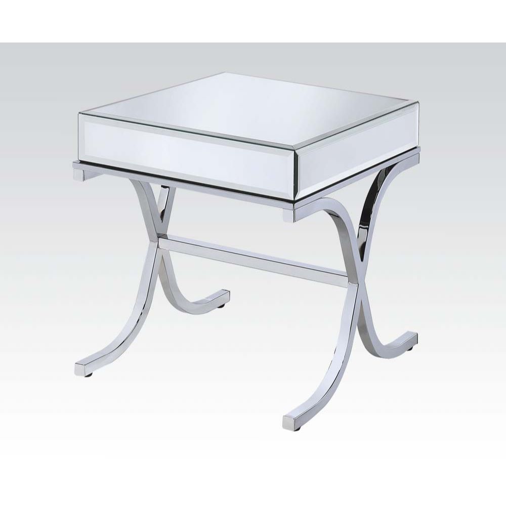 Yuri - End Table - Mirrored Top & Chrome - Urban Living Furniture (Los Angeles, CA)
