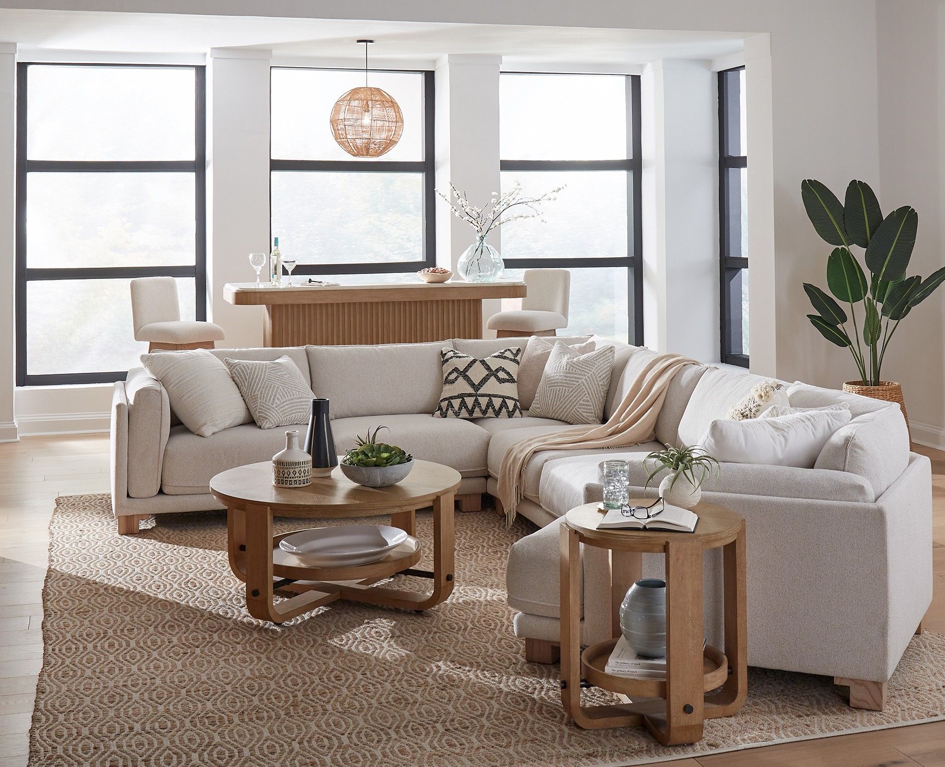 Escape - 4 Piece Modular Sectional With 1 Cocktail And 2 End Tables - Mirage Mist - Urban Living Furniture (Los Angeles, CA)