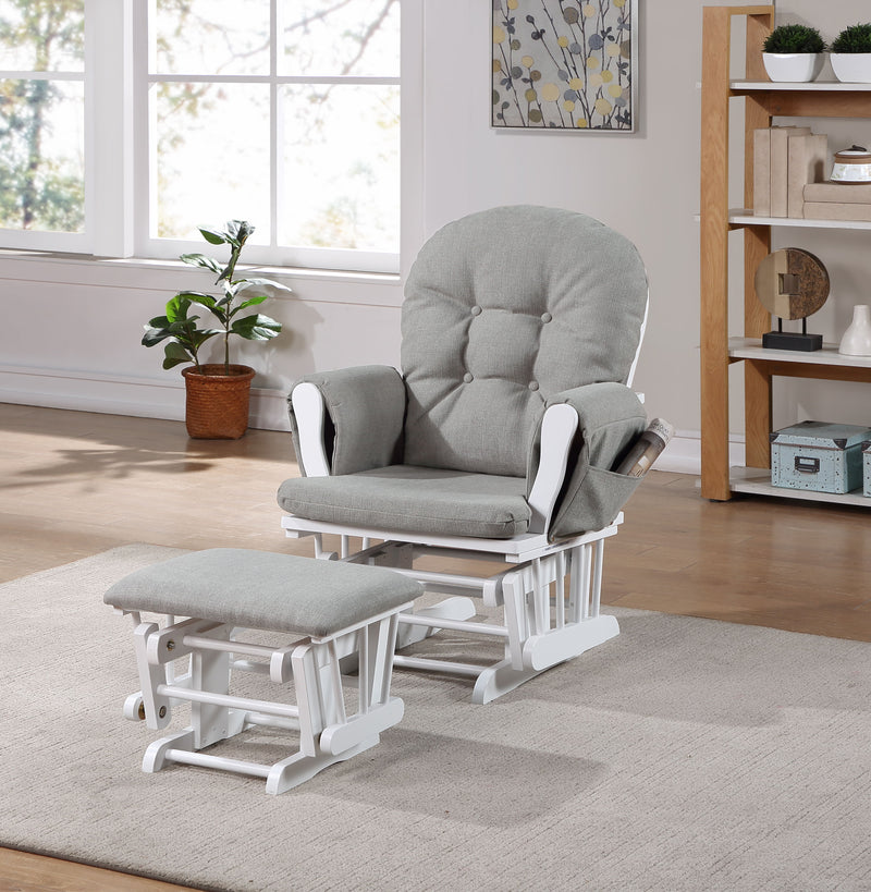 Mason - Glider And Ottoman White Wood - Urban Living Furniture (Los Angeles, CA)